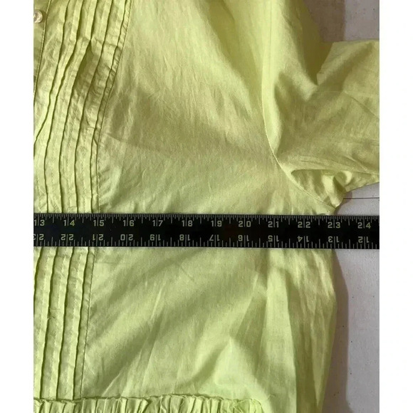 Free People Billie Mini Dress Long Sleeve Ruffle Womens Size L NWT Green - Picture 14 of 15